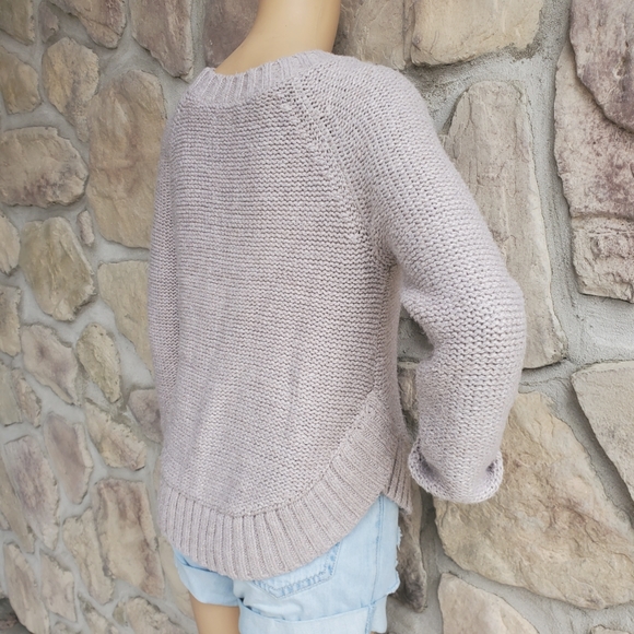 AERIE | Gray Crew Neck Knit Sweater - Picture 6 of 8